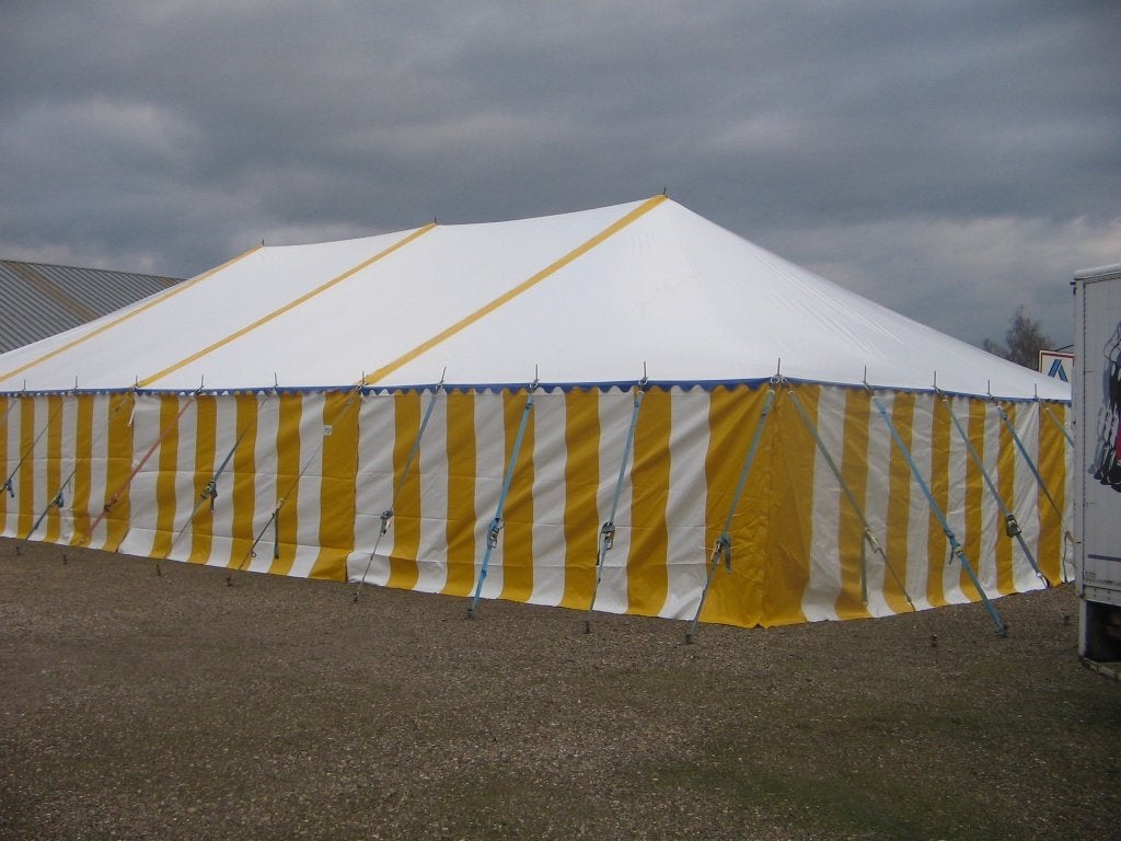 Spantent van 12 x 22 m., Caravans en Kamperen, Ophalen, Gebruikt