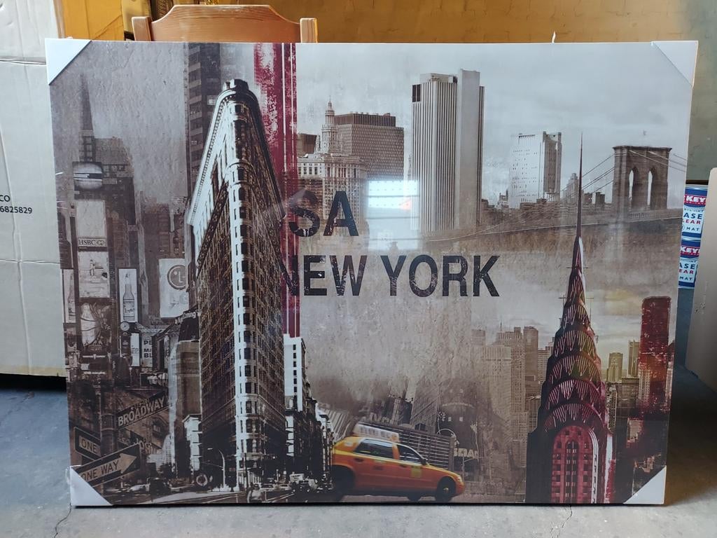 Twee nieuwe mooie kaders van New York in de verpakking, Huis en Inrichting, Ophalen, Nieuw, 100 tot 125 cm, Foto of Poster