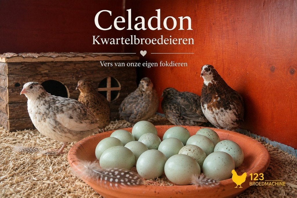 Celadon Kwartel Broedeieren €1,49 | Blauwgroene Eieren