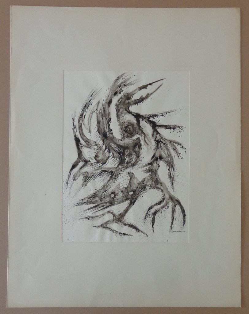 JAN VAERTEN / MYSTIEK / ORIGINEEL WERK / 65x50cm / SIG 1961, Ophalen of Verzenden, Gesigneerd