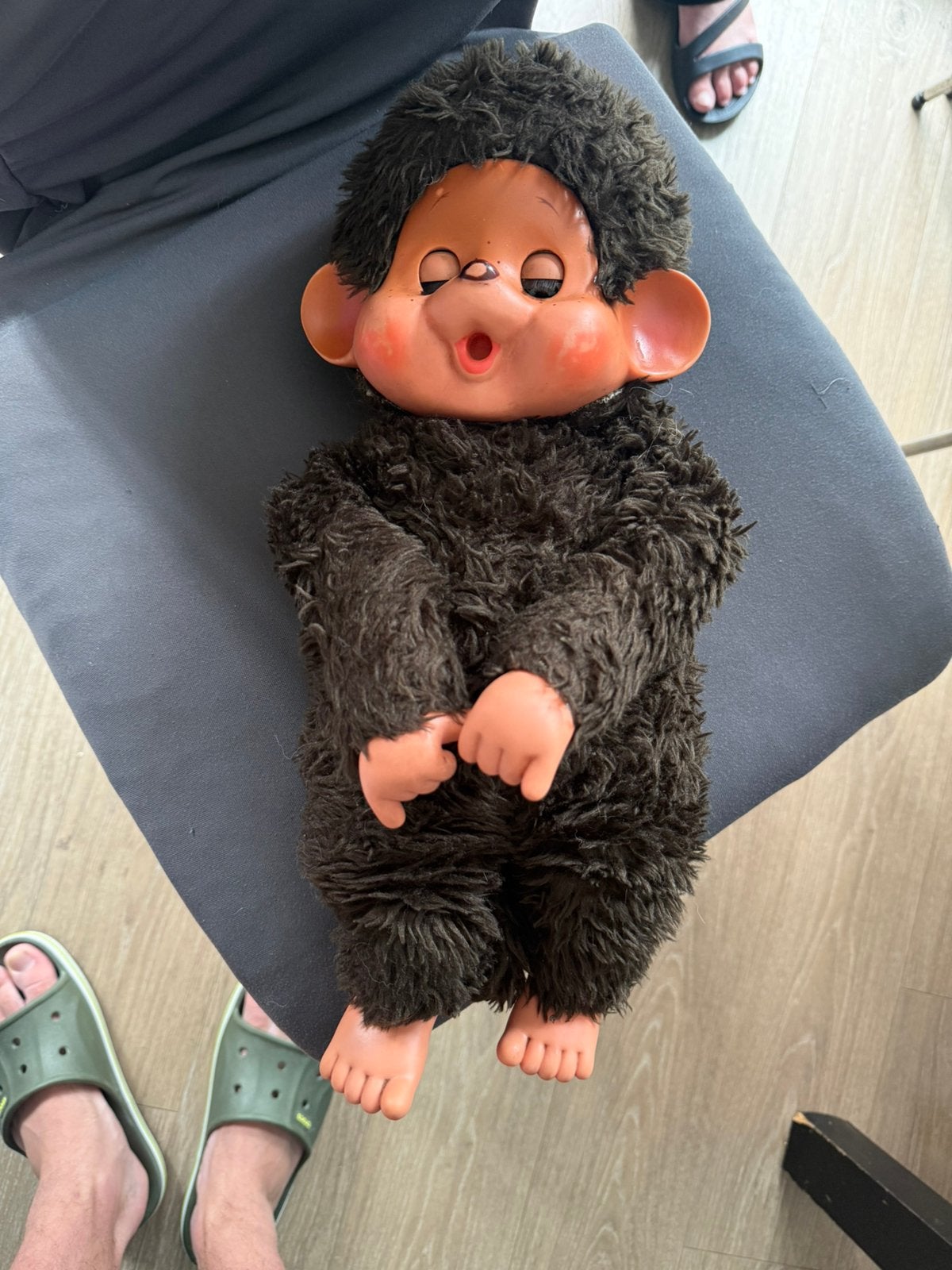 VintageXLMonchhichi DuimzuigerAapjes 45cmSekiguchi Slaapogen, Collections, Enlèvement, Utilisé, Poupée