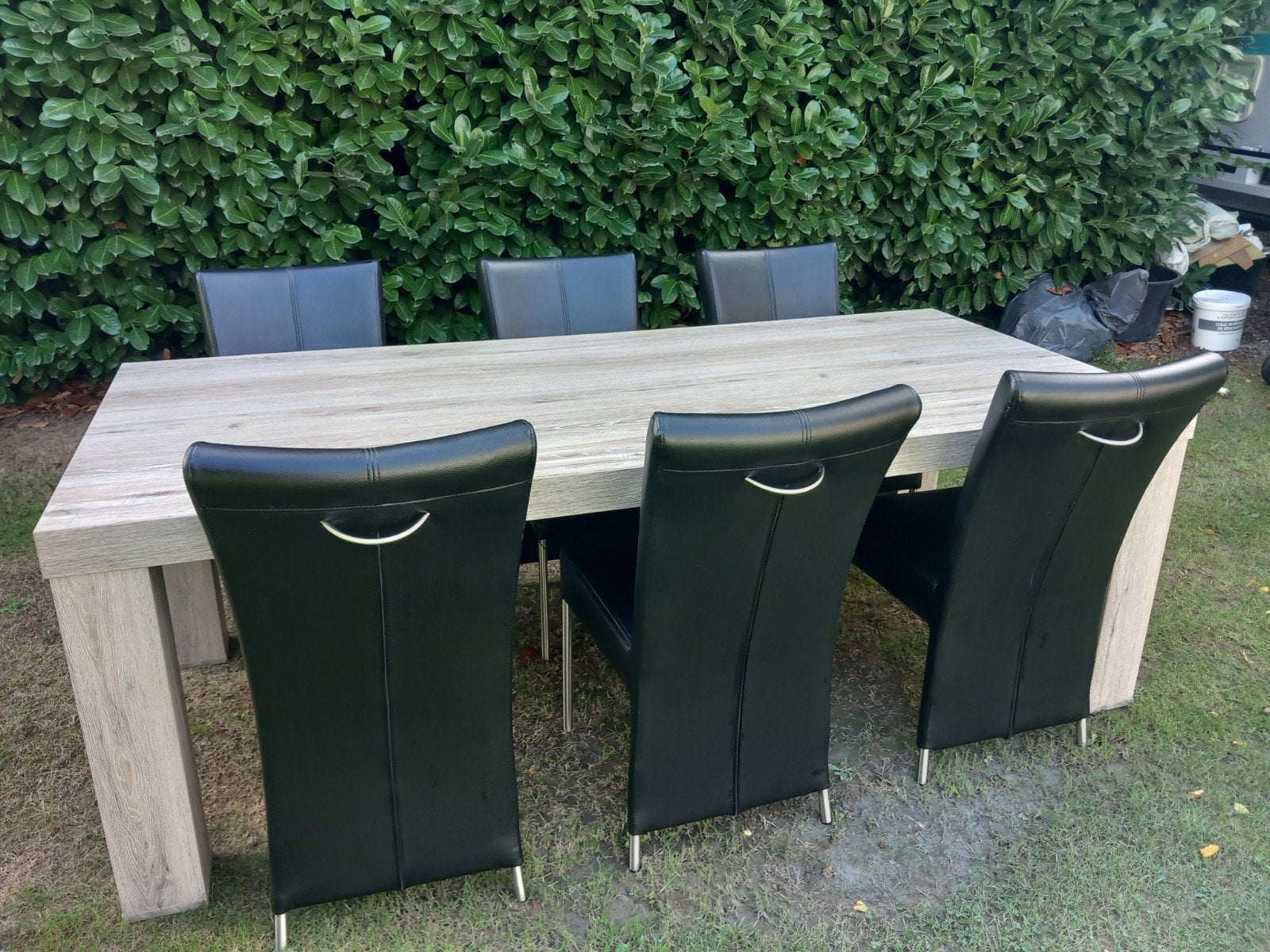 Eettafel + 6 zwarte stoelen, Ophalen