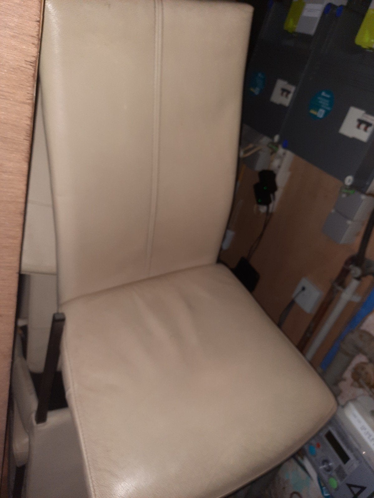6 lederen beige stoelen, Ophalen, Gebruikt, Leer, Beige lederen