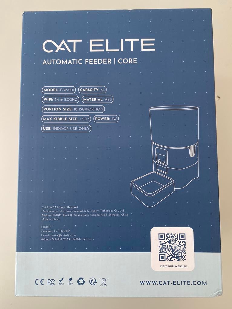 Cat Elite - Automatic Feeder/Core - 6L - nog in de doos!, Dieren en Toebehoren, Ophalen of Verzenden, Nieuw