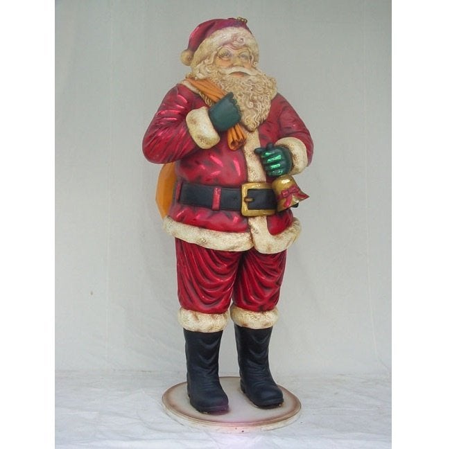 Santa Claus beeld met zak en bel – Kerstman 214 cm