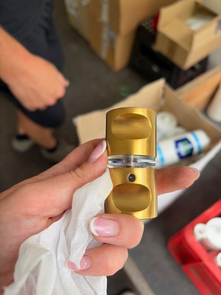 Dubbele Deurknop geborsteld Brons, Doe-het-zelf en Bouw, Ophalen, Nieuw