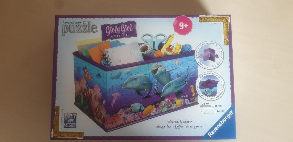 3D Puzzels Ravensburger Opbergdoos onderwaterwereld, Hobby en Vrije tijd, Denksport en Puzzels, Ophalen of Verzenden, Minder dan 500 stukjes