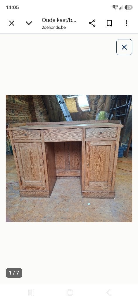 Oude kast/bureau, Ophalen