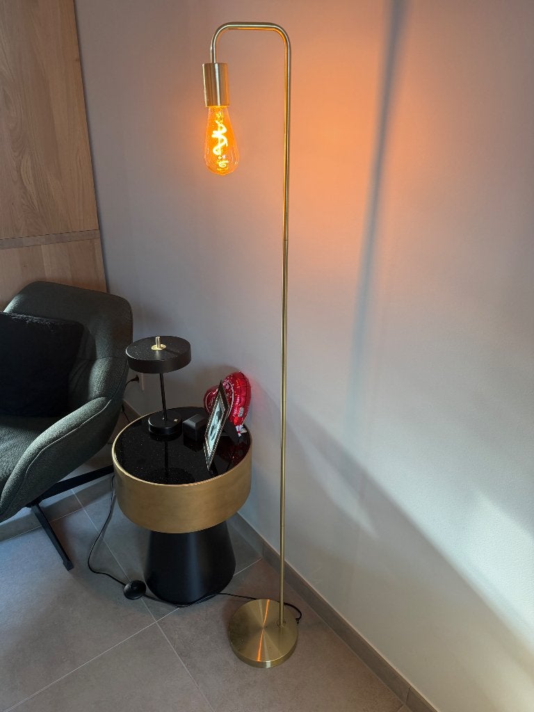 Staanlamp, Huis en Inrichting, Lampen | Vloerlampen, Ophalen, Gebruikt, E27 (groot), Metaal