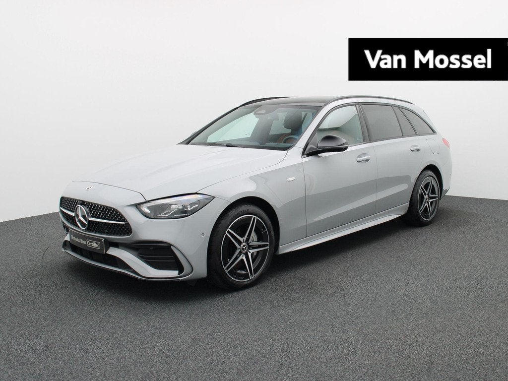 Mercedes-Benz C 300 e AMG Line Estate + LEDER TWO TONE + PAN, Auto's, Automaat, 4 cilinders, 5 deurs, Hybride Elektrisch/Benzine