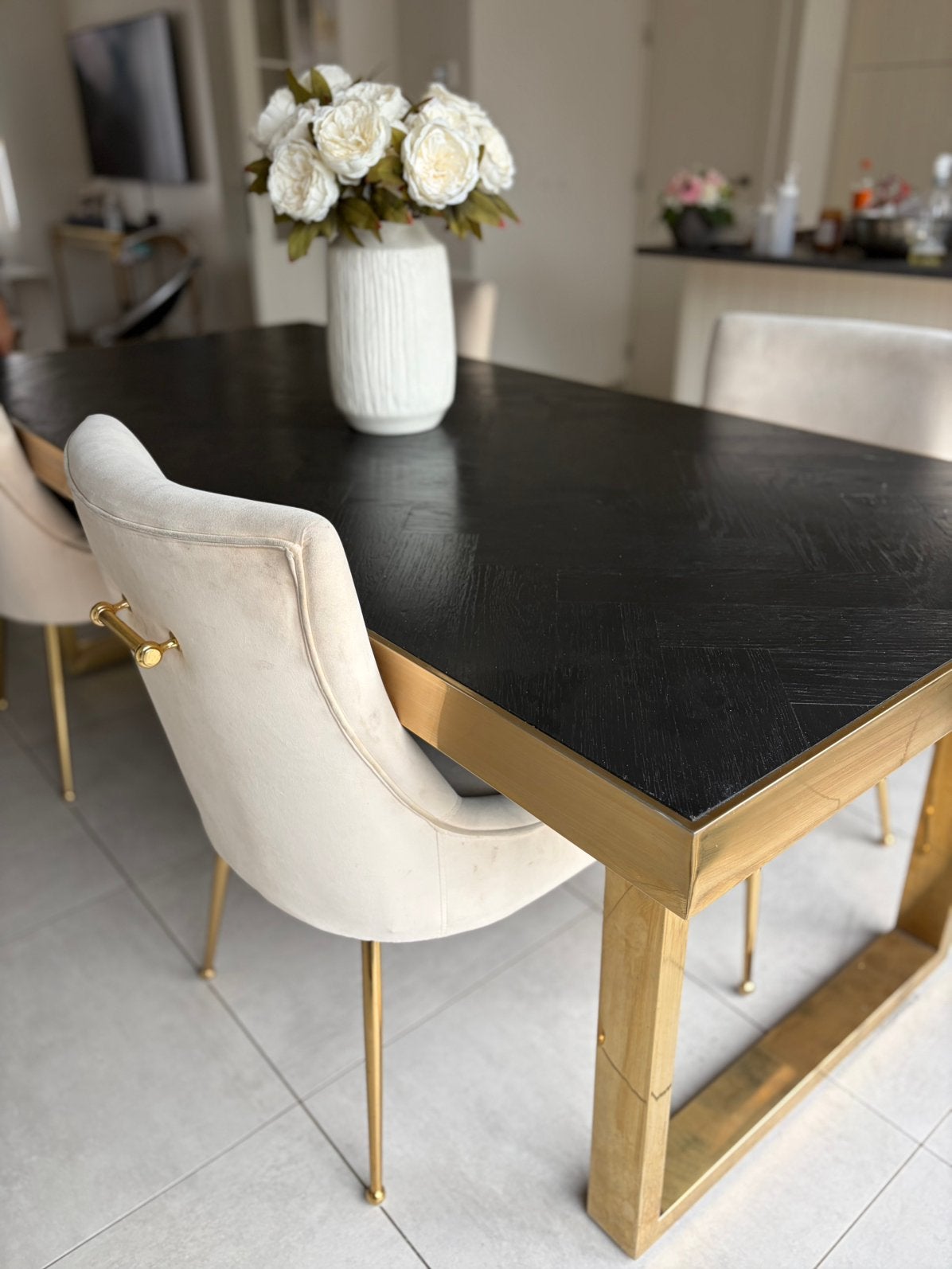 Table à manger avec chaises, Maison & Meubles, Enlèvement, Utilisé