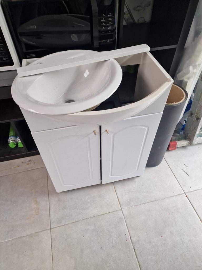 Badkamermeubel inclusief lavabo en marmerenblad, Huis en Inrichting, Ophalen