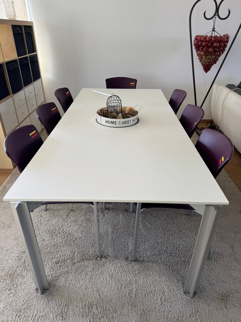 Design eettafel/bureau (2 stuks beschikbaar) L 2m20 - B 1m00, Huis en Inrichting, Tafels | Eettafels, Ophalen, Overige materialen