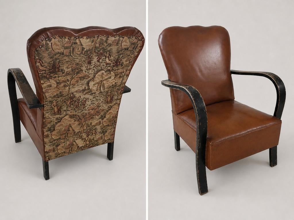 Mooie vintage fauteuille leder, Huis en Inrichting, Fauteuils, Ophalen
