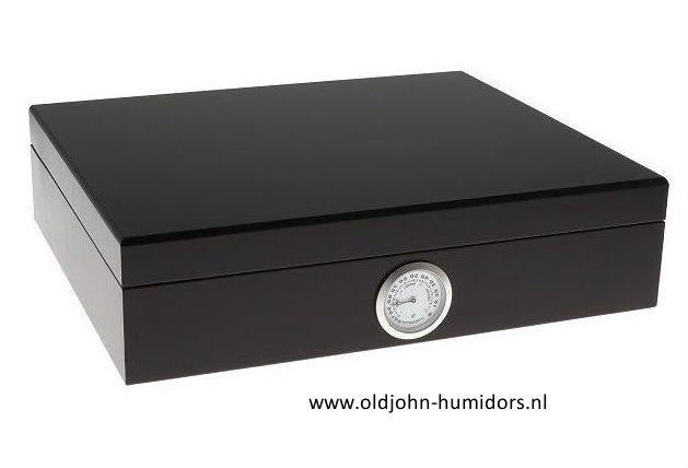HUMIDOR GERMANUS ZWART 26 x 22,3 x 6,2 cm  - 30 sigaren  h44, Verzenden, Nieuw, Tabaksdoos of Verpakking