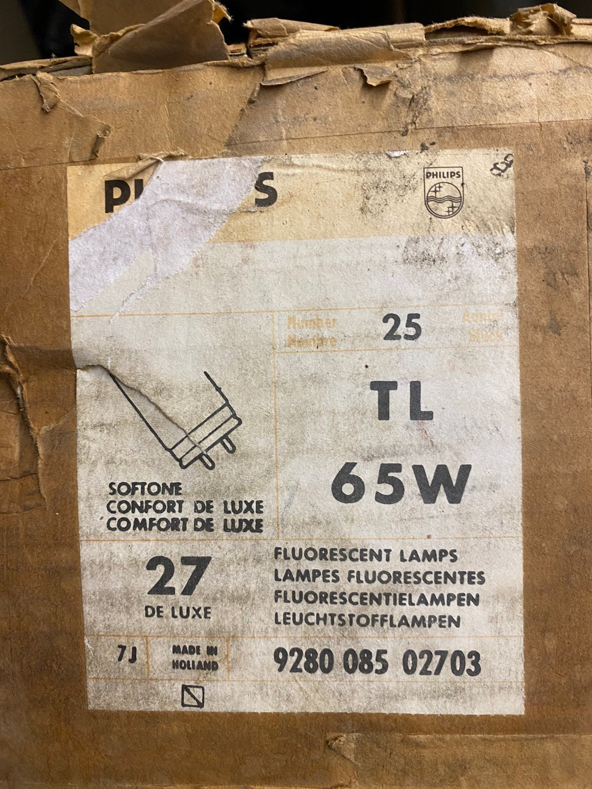 Lampes fluorescentes Philips 65W - Color 25 De Luxe (25 pc), Enlèvement, Comme neuf, Philips, Blanc neutre