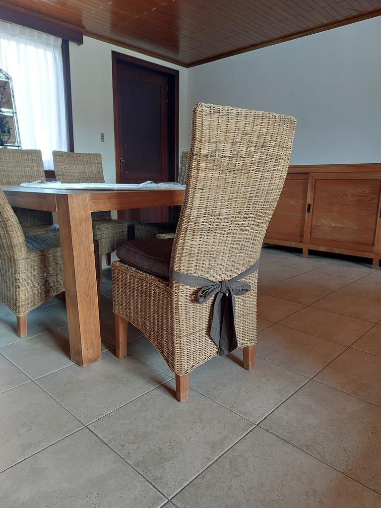 6x rotan stoel met kussens, Ophalen