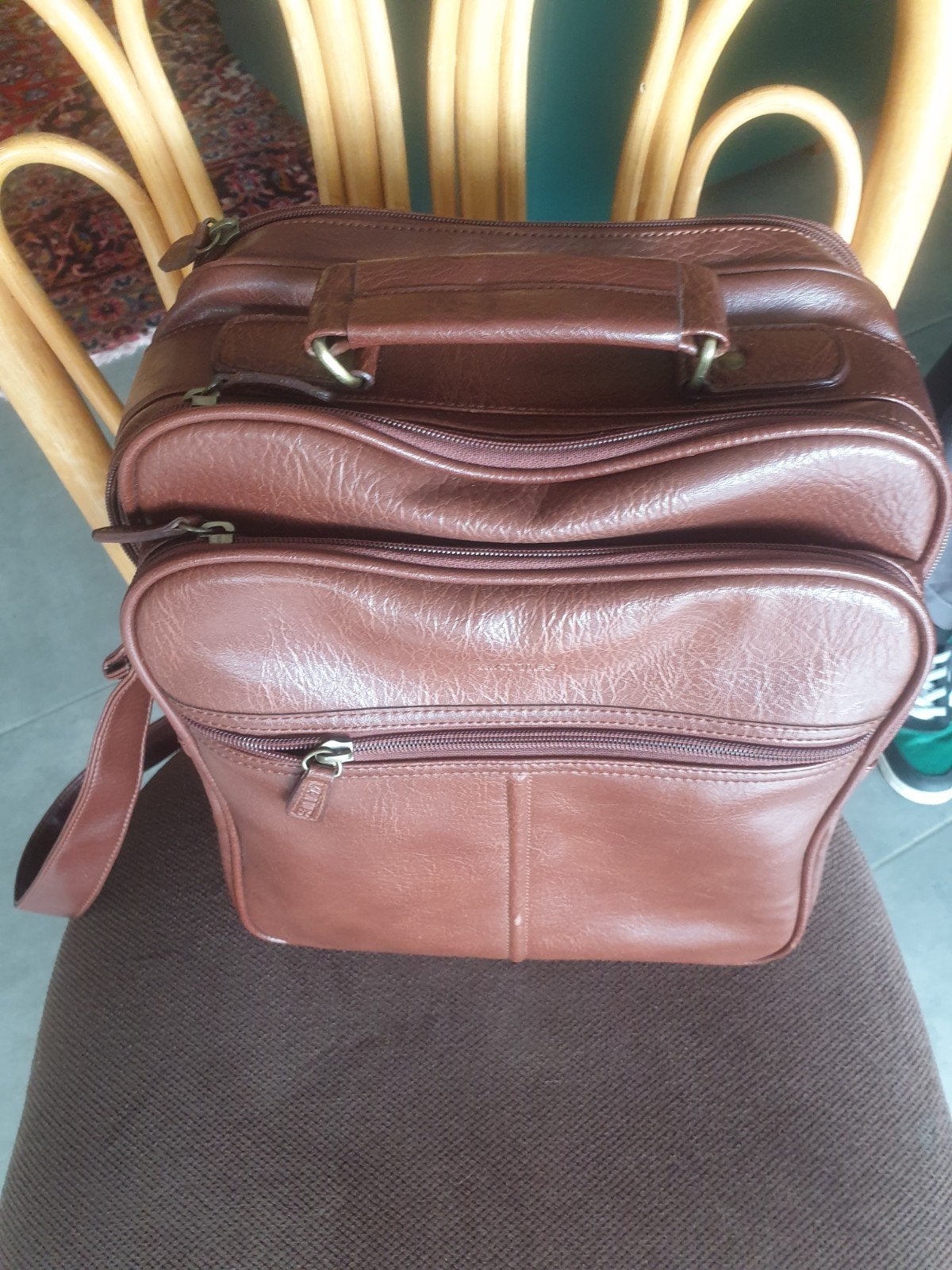 brown leather crossbody messenger bag. I, Ophalen of Verzenden