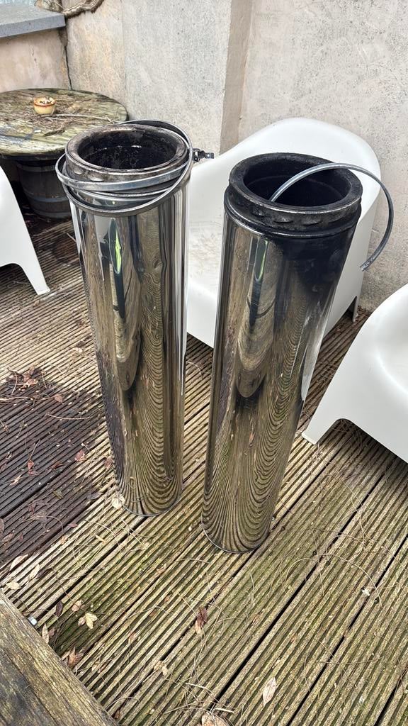 Dubbelwandige inox schouw 20x100cm, Ophalen, Zo goed als nieuw, Inox
