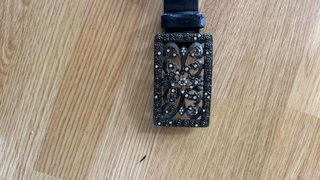 Ceinture vintage, détail, strasse, boucle en métal, Enlèvement, Comme neuf