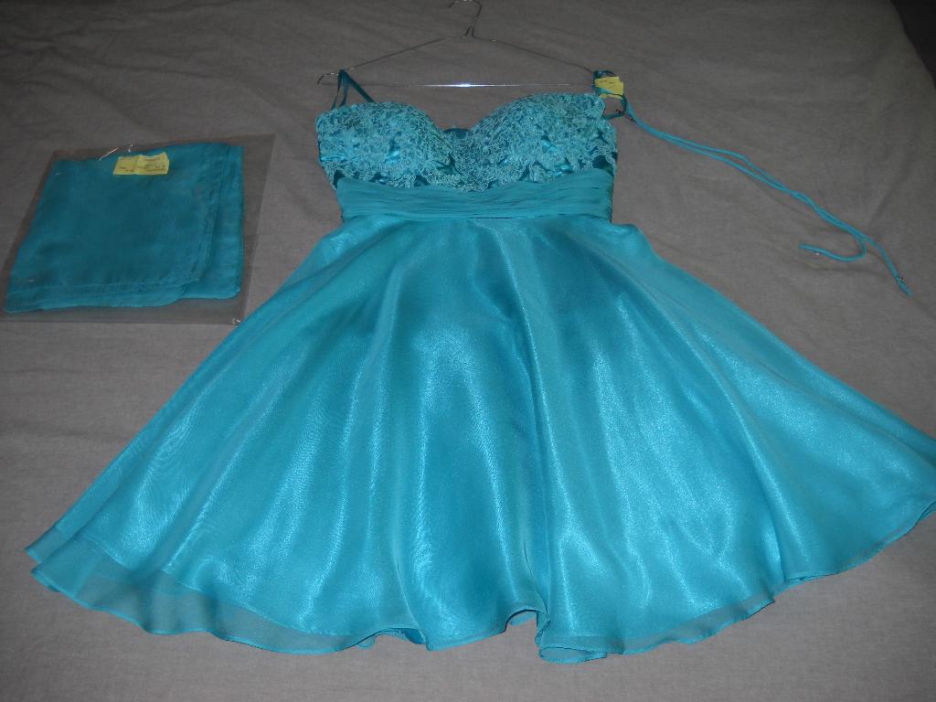 Robe de soirée, cocktail, cérémonie, bal... Echarpe assortie, Taille 38/40 (M), Robe de cocktail, Comme neuf, Fashion New York