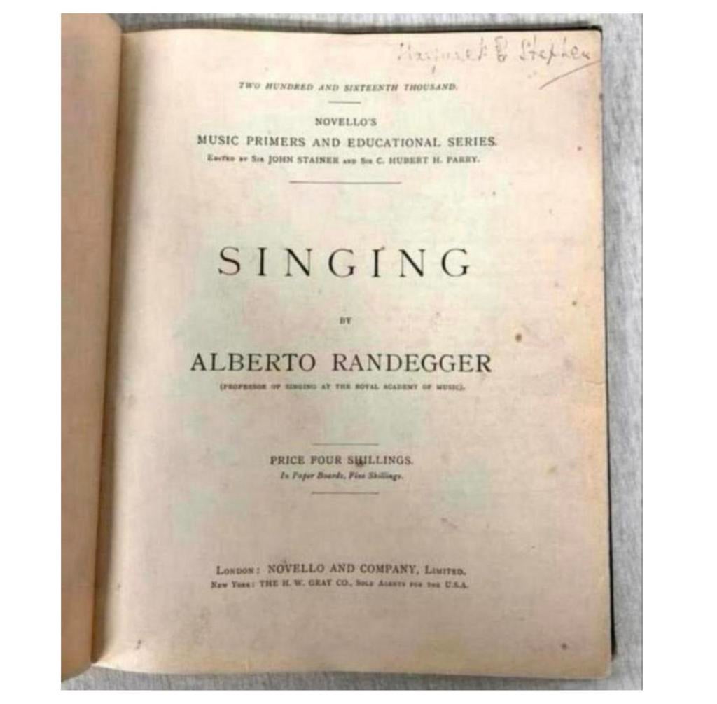 Carnet notes ancien Livre musique Singing Alberto Randegger, Musique & Instruments, Enlèvement ou Envoi, Comme neuf