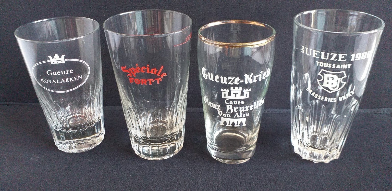 4 oude Geuze glazen, Verzamelen, Biermerken, Ophalen of Verzenden