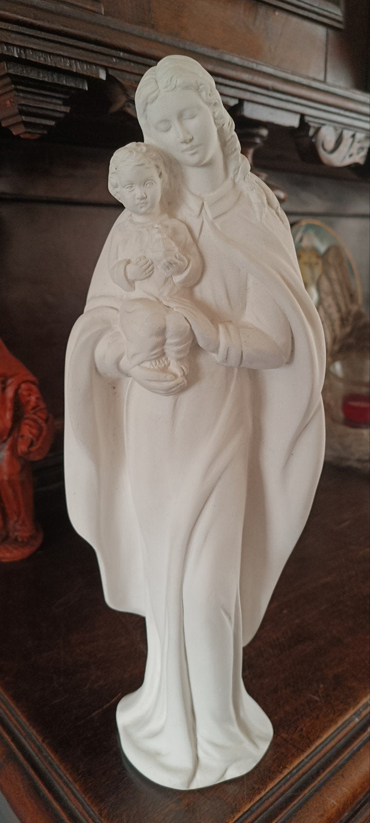 religion : Statue de Sainte Marie signée, Antiquités & Art, Enlèvement ou Envoi