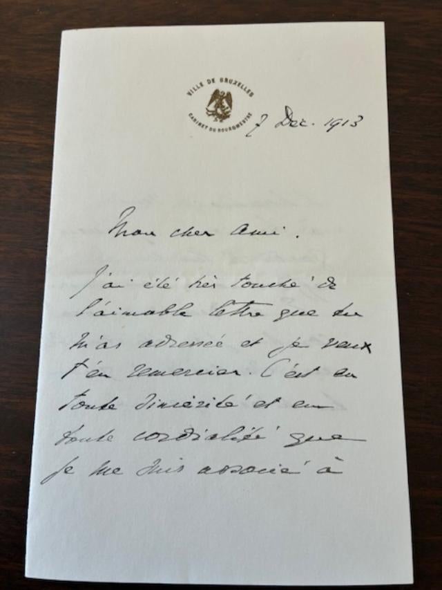 Brief geschreven en gesigneerd Adolphe Max, Ophalen of Verzenden, Gebruikt