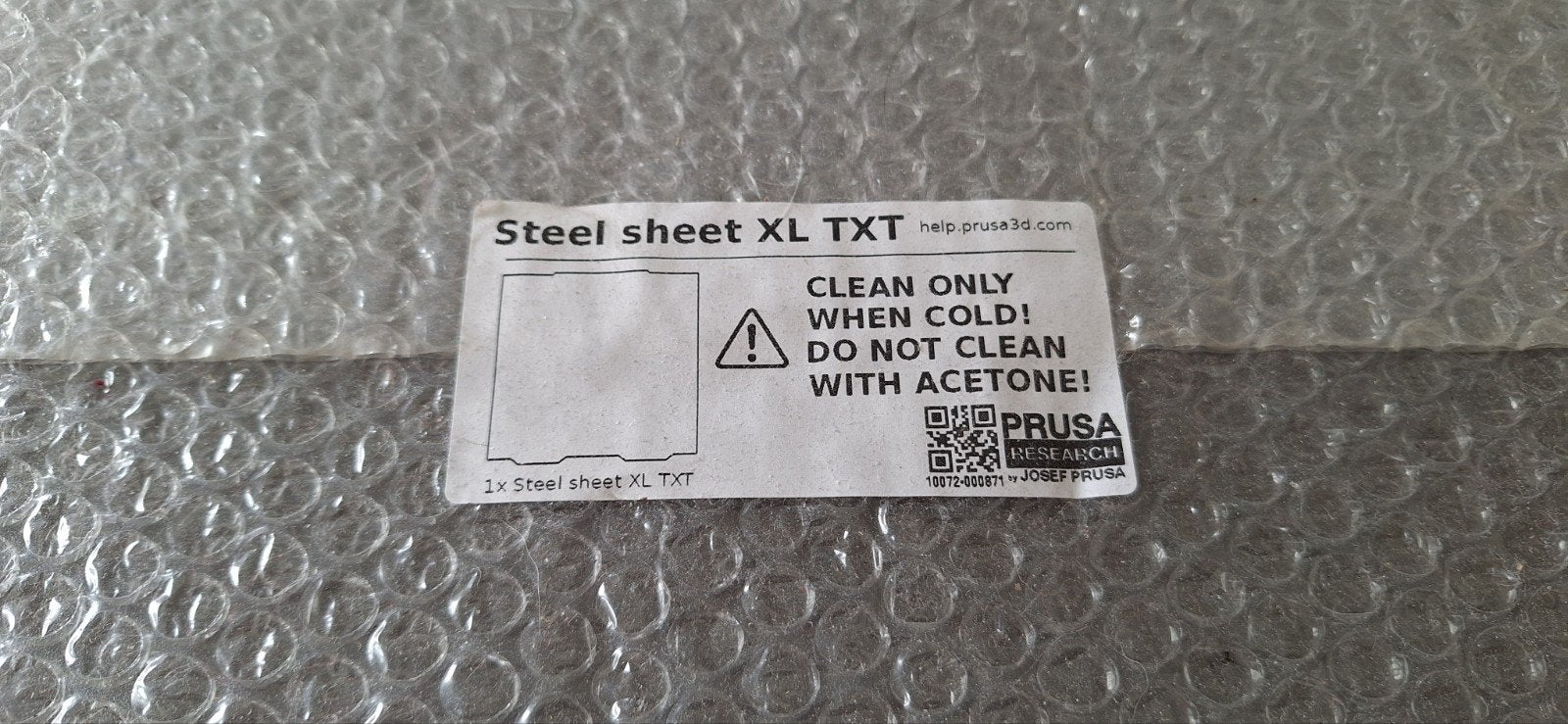 PRUSA Steel sheet XL TXT, Enlèvement