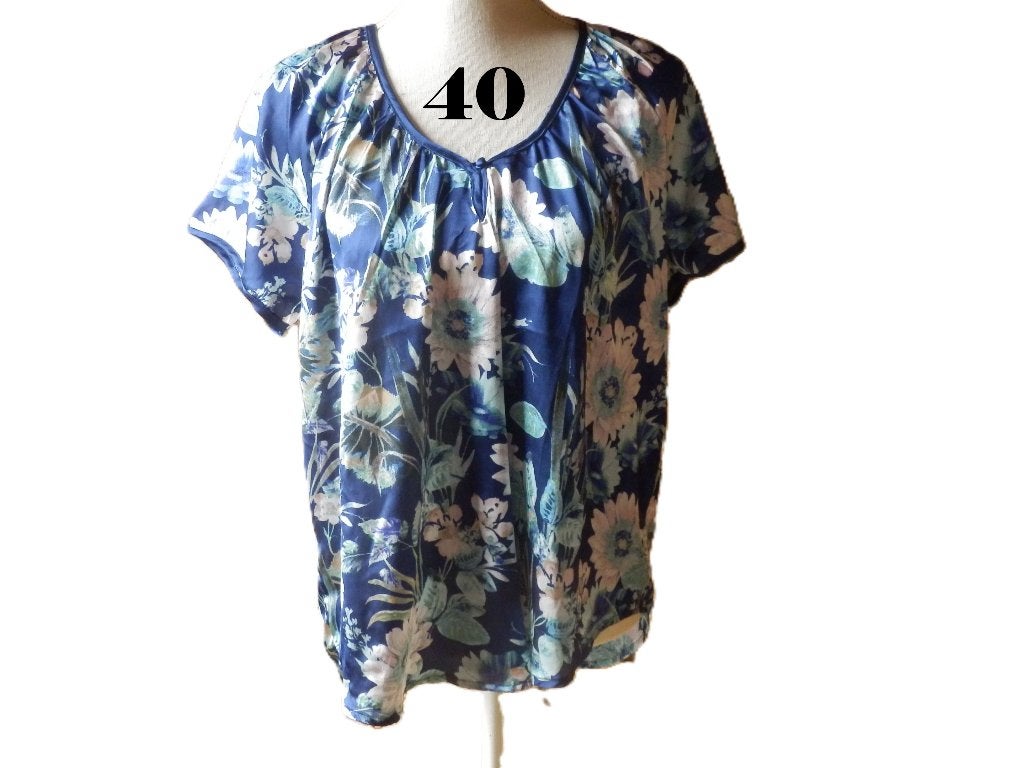 (159) - blouse femme t.L bleue - M&S mode -, Enlèvement ou Envoi, Comme neuf, Bleu, Taille 38/40 (M)