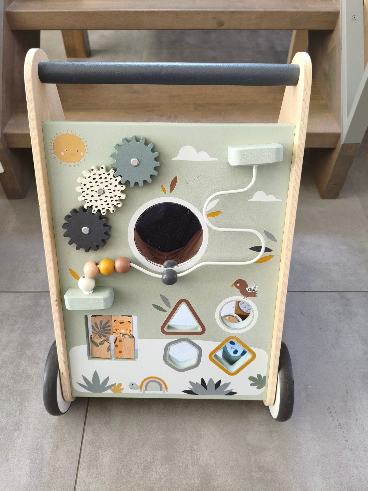 Loopwagen met houten remmen - hout, Kinderen en Baby's, Ophalen, Gebruikt