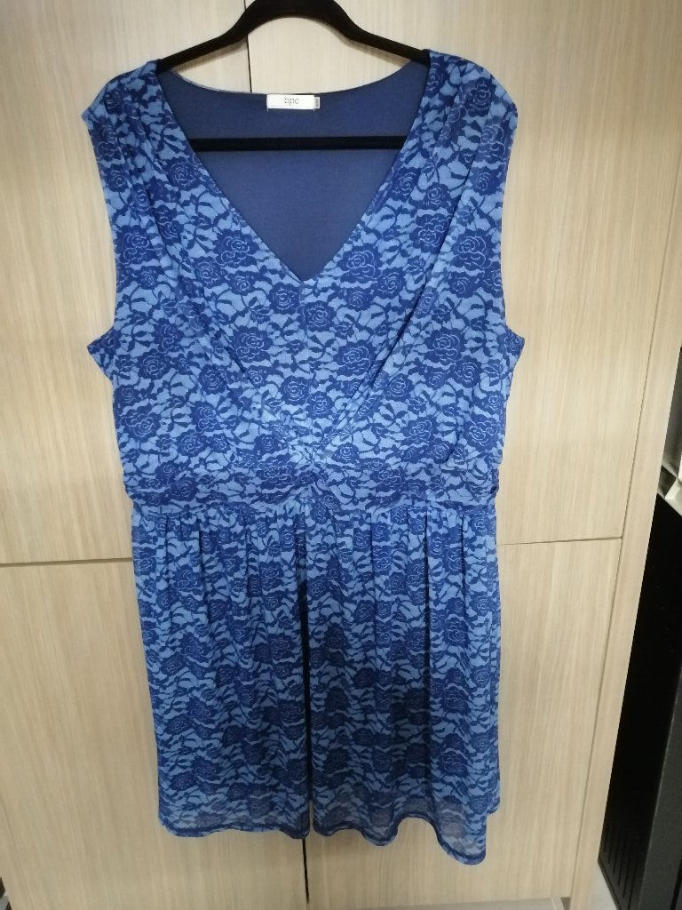 blauw kleedje BPC mt 52 - 54 NIEUW, Bonprix, Blauw, Jurk, Nieuw