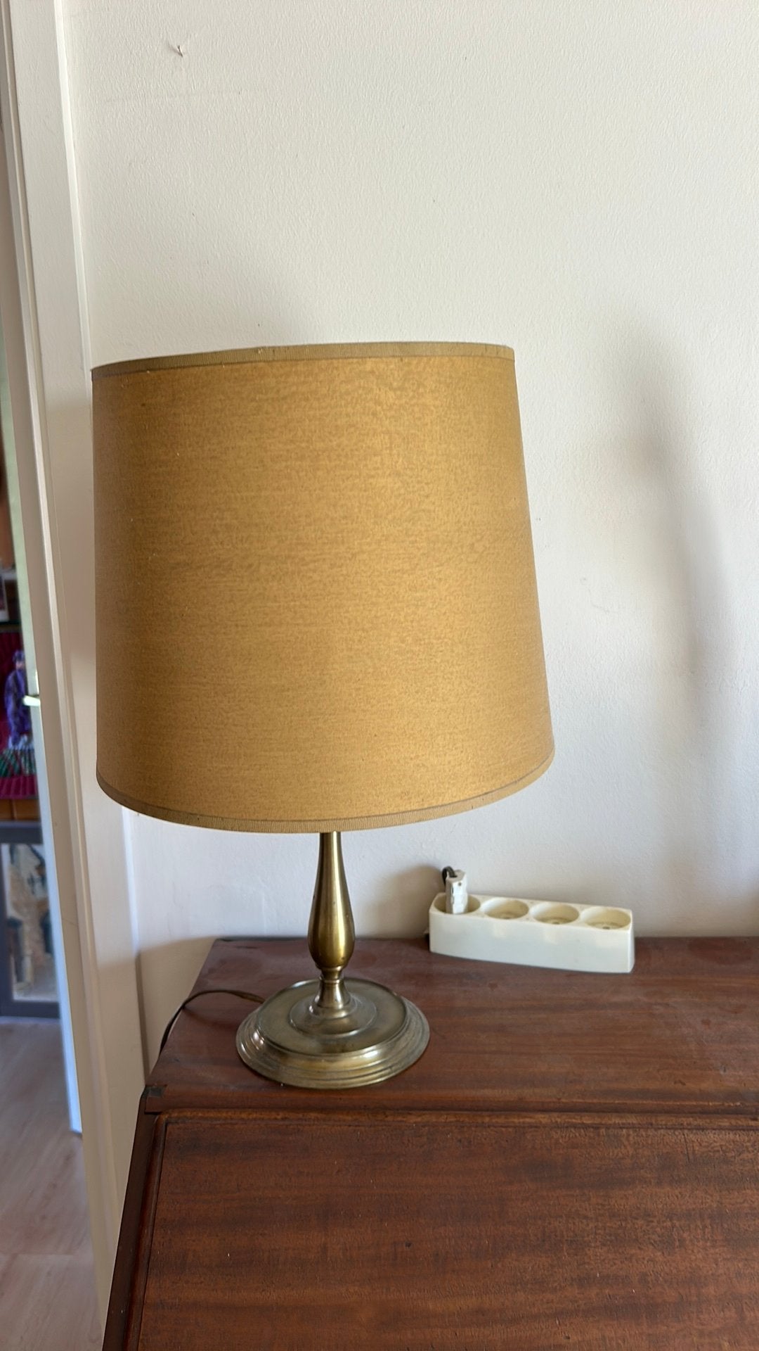 Vintage messing tafellamp Bouwmans-Campo antwerpen, Ophalen, Gebruikt, 40 cm, Vintage