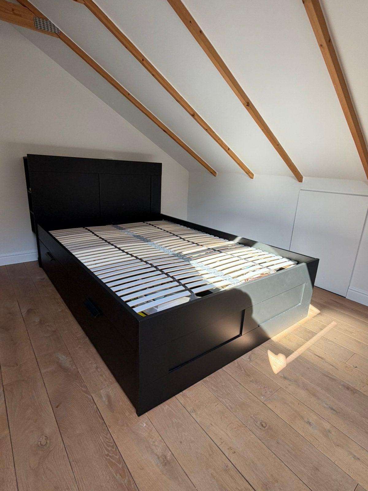 IKEA BRIMNES bed zwart 140cmx200cm, Ophalen, Gebruikt, Zwart, 140 cm