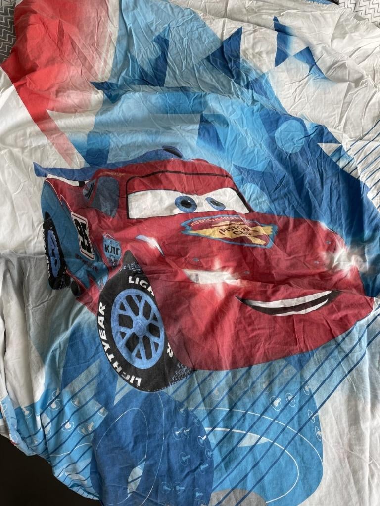 Katoenen dekbedovertrek voor donsdeken van Cars Ice racer, Blauw, Dekbedovertrek, Ophalen of Verzenden, Zo goed als nieuw