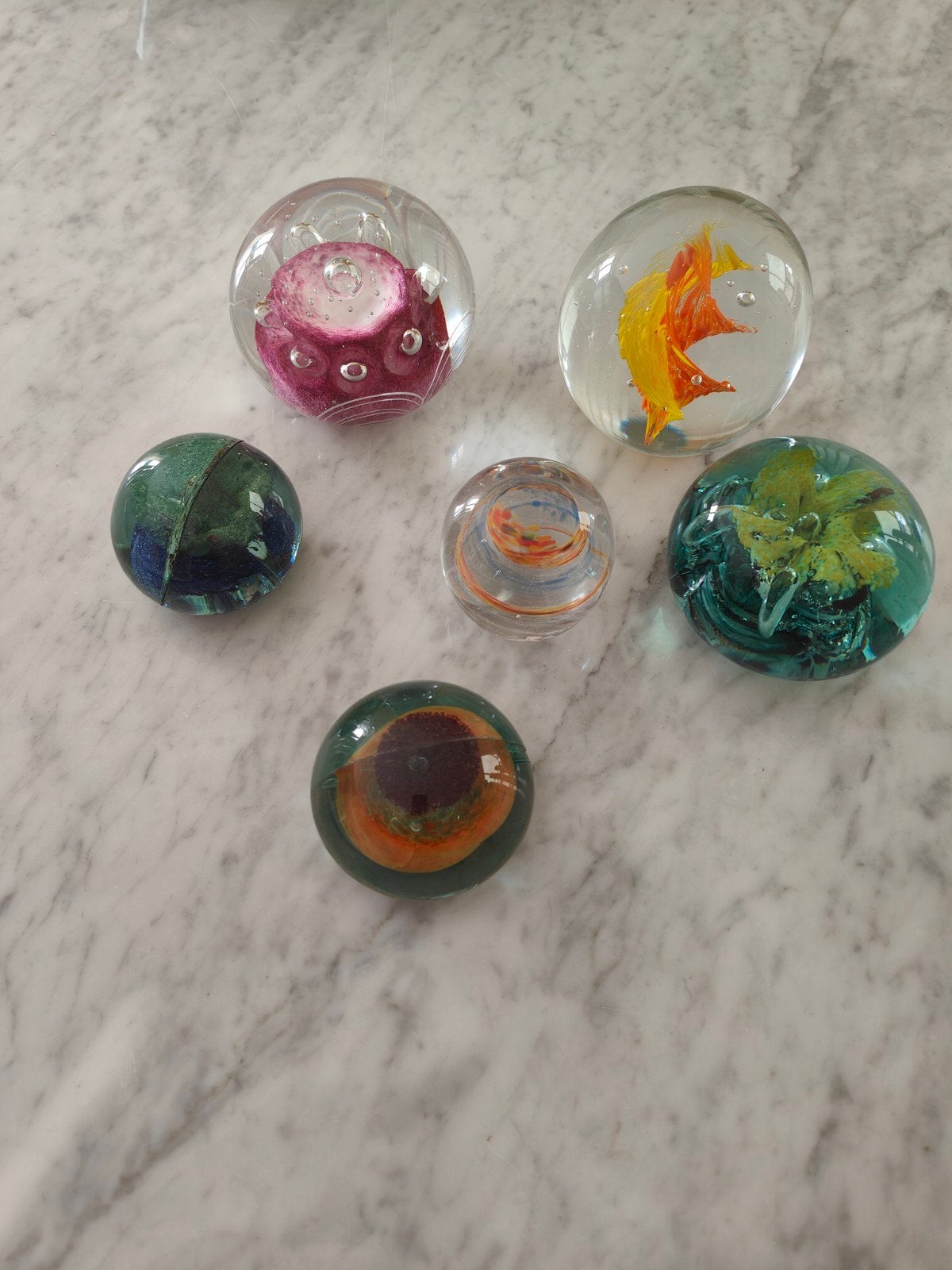 ensemble de 6 boules en verre, Collections, Enlèvement