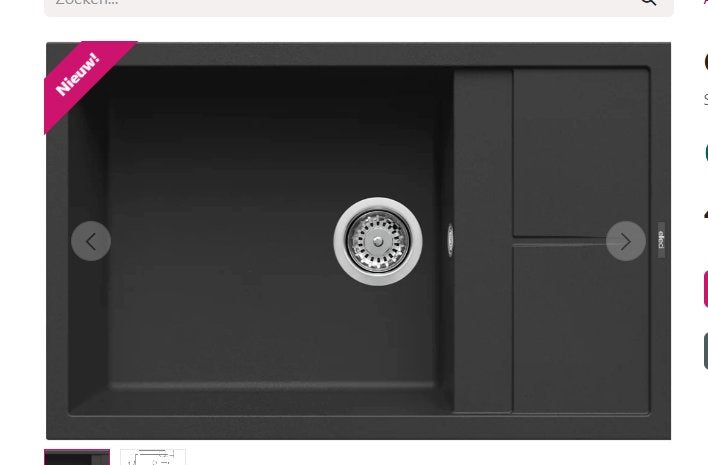 opbouw spoelbak keuken, Huis en Inrichting, Keuken | Keukenelementen, Ophalen, Nieuw, Zwart
