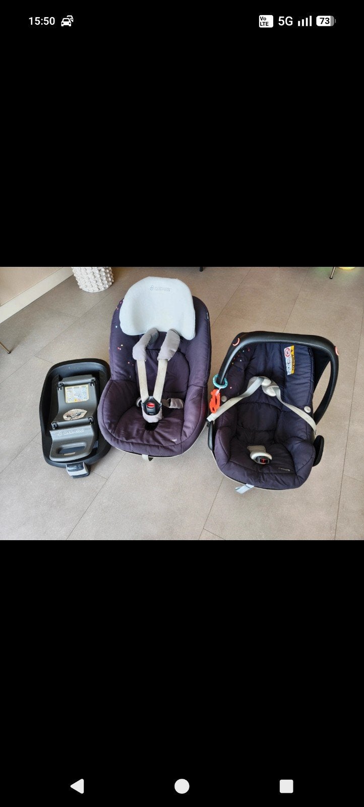Maxi-Cosi Pebble+Pearl+Familyfix, Kinderen en Baby's, Ophalen, Gebruikt, 0 t/m 18 kg, Isofix