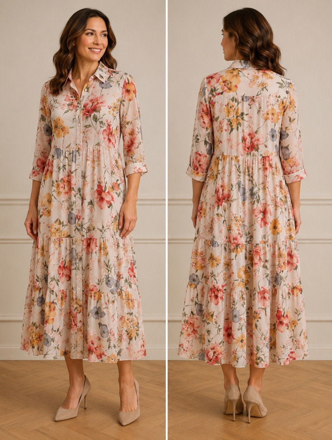 Zara lange Bloemenjurk Maat M - In Nieuwstaat, Maat 38/40 (M), Meerkleurig, Zara, Ophalen of Verzenden