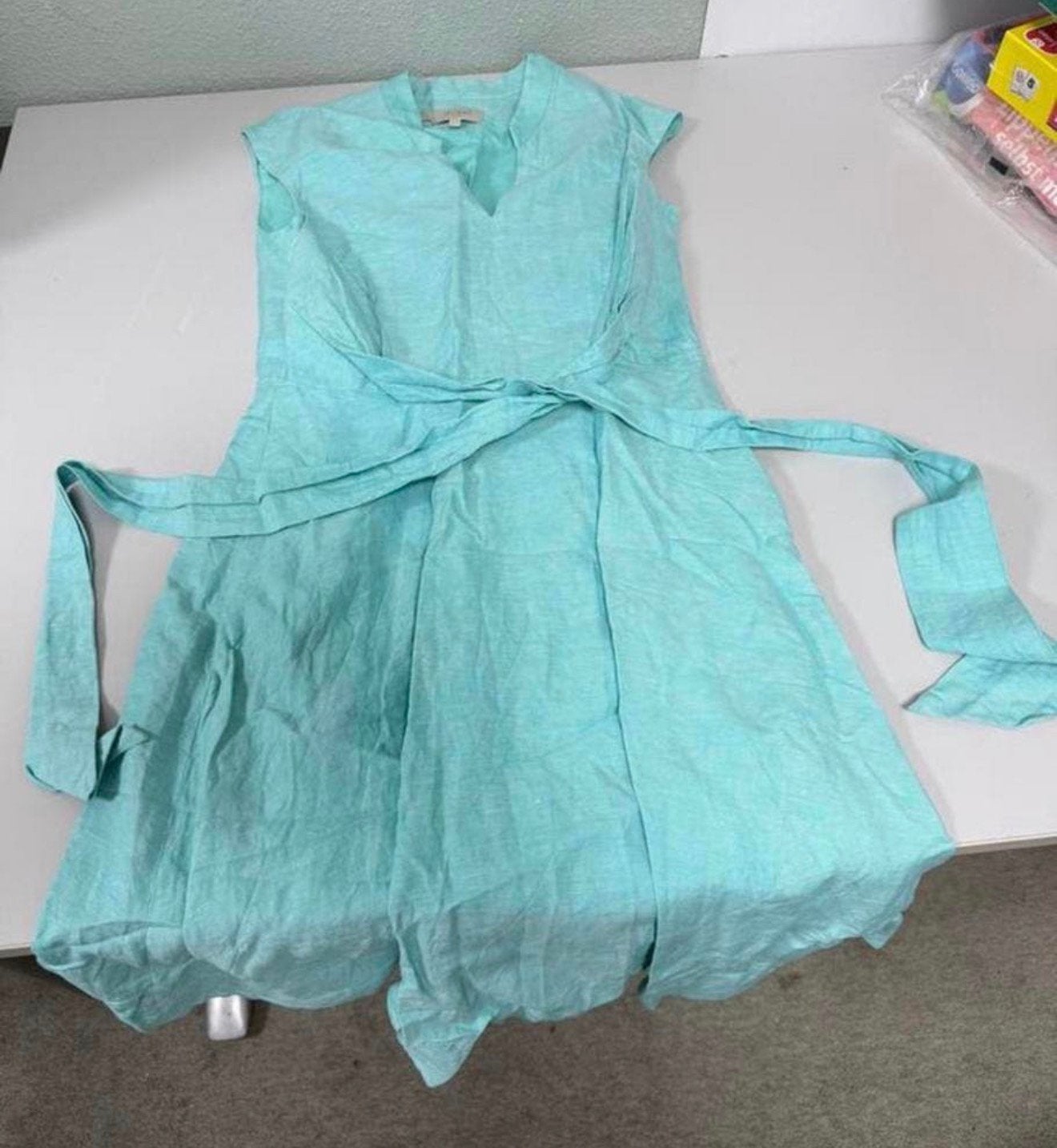 Hobbs London jurk turquoise mouwloos + touw ceintuur 36-S, Kleding | Dames, Jurken, Blauw, Ophalen of Verzenden, Zo goed als nieuw