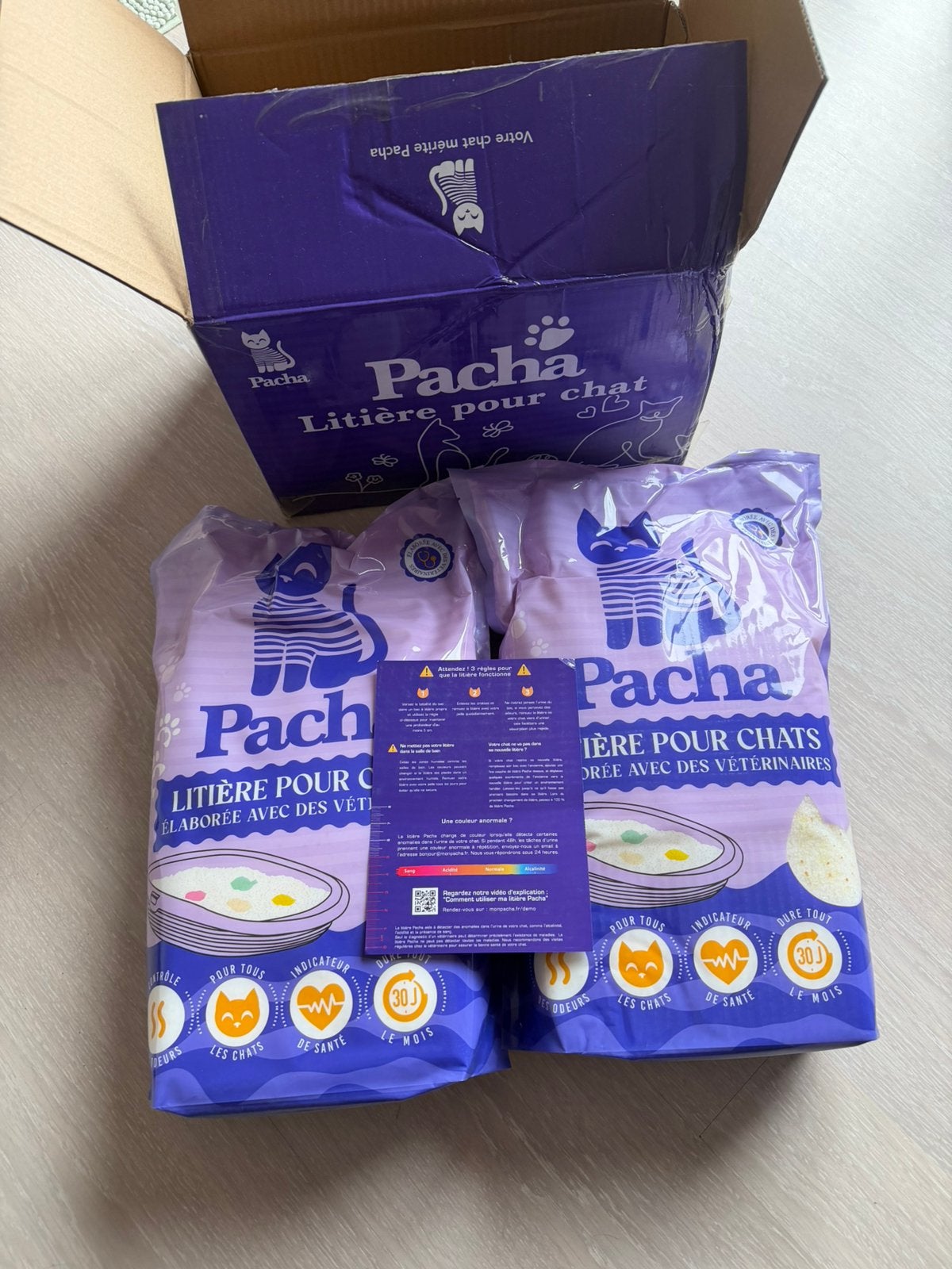 Litière Pacha pour chat – Lot de 2 sacs neufs, Enlèvement