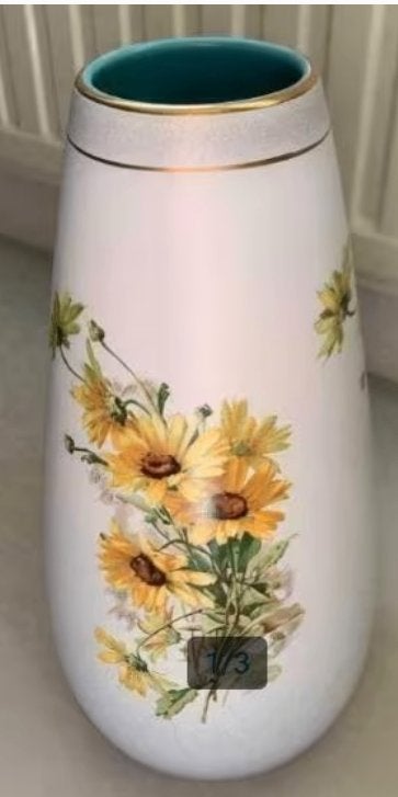 Vintage Flora Plateel vaas - Decor Daisy, Ophalen of Verzenden