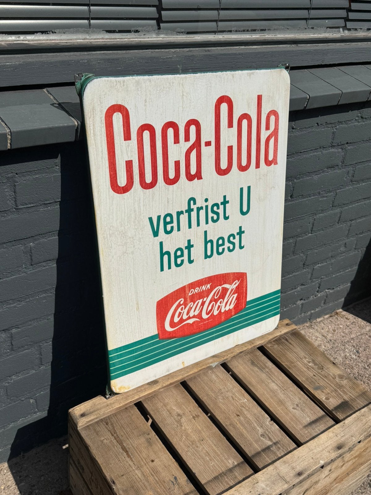 Origneel Coca Cola emaille reclamebord, Ophalen of Verzenden, Gebruikt, Reclamebord