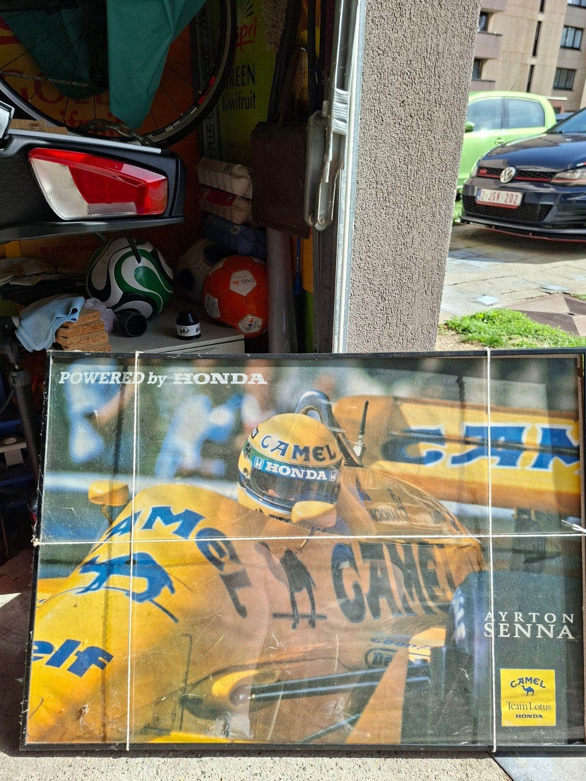 poster ayrton sensation., Avec cadre, Rectangulaire horizontal, Comme neuf, Enlèvement