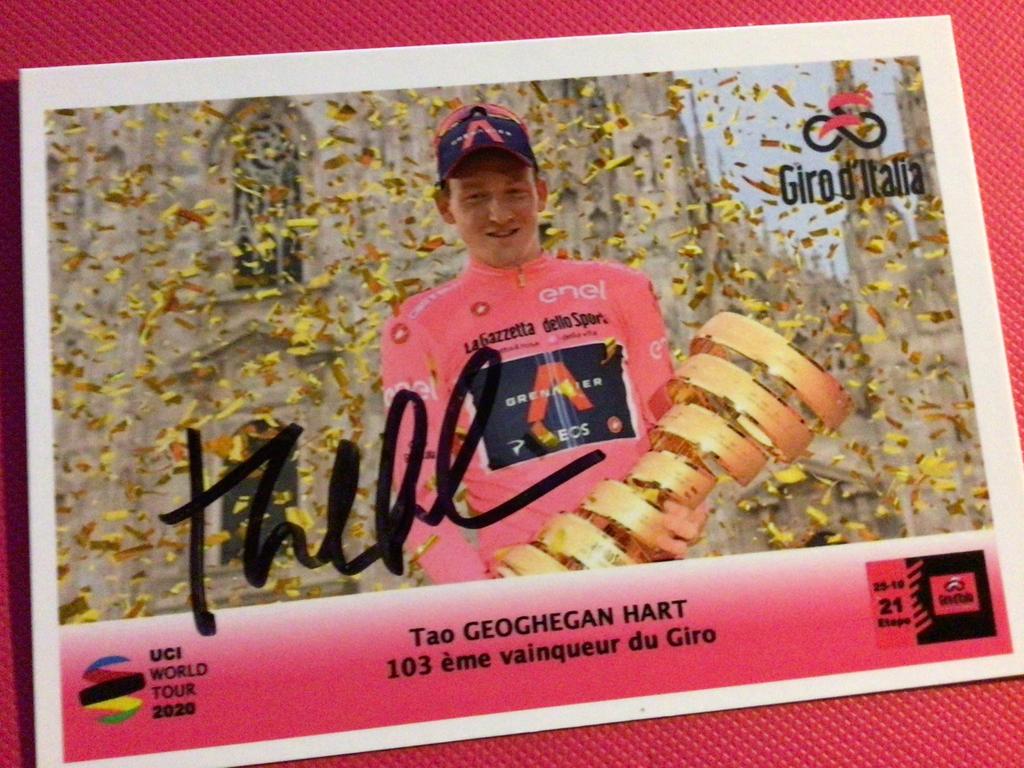 wielerkaart 2020 giro team ineos tao geghegan hart  signe, Envoi, Comme neuf