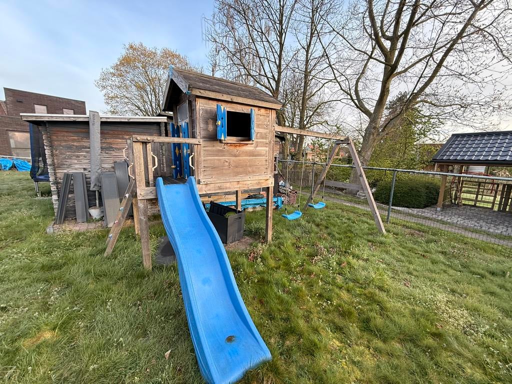 Jungle gym speelhuis + schommel, Kinderen en Baby's, Speelgoed | Buiten | Speeltoestellen, Ophalen, Gebruikt, Schommel