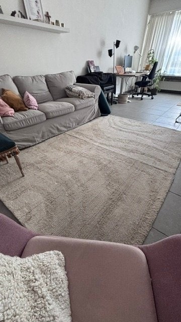 Wollen beige-bruin tapijt, Huis en Inrichting, Stoffering | Tapijten en Vloerkleden, Gebruikt, Rechthoekig, Beige, Bruin, Ophalen