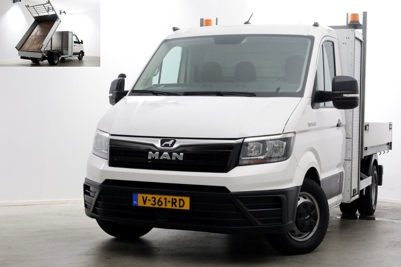 MAN TGE 5.180 2.0 177pk E6 L2H1 Kipper Dubbel Lucht Trekhaak, Auto's, Wit, Bedrijf, Electronic Stability Program (ESP), Onderhoudsboekje