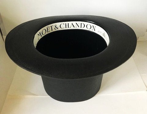Seau champagne vintage à glace Moët & Chandon chapeau haut🥂, Antiquités & Art, Enlèvement ou Envoi, Autres types, Noir, Plastique
